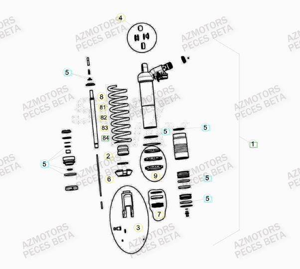 Amortisseur AZMOTORS PiÃ¨ces BETA RR RACING 4T 498 - [2013]