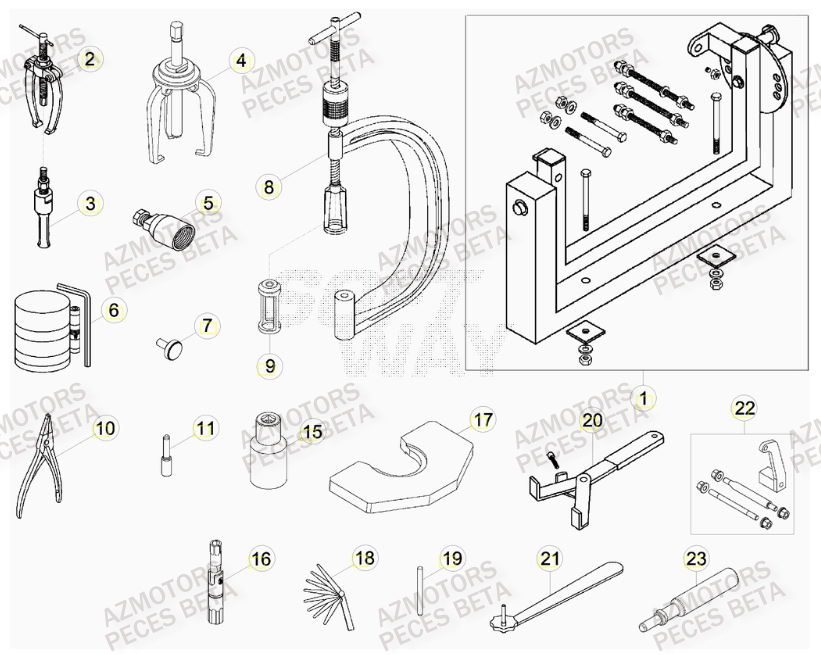 Outils AZMOTORS PiÃ¨ces BETA RR RACING 4T 498 - [2013]