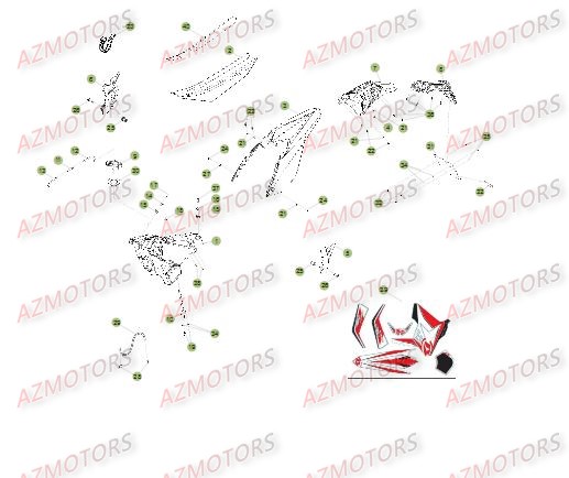 Carenages   Reservoir   Selle AZMOTORS PiÃ¨ces BETA RR RACING 4T 498 - [2014]