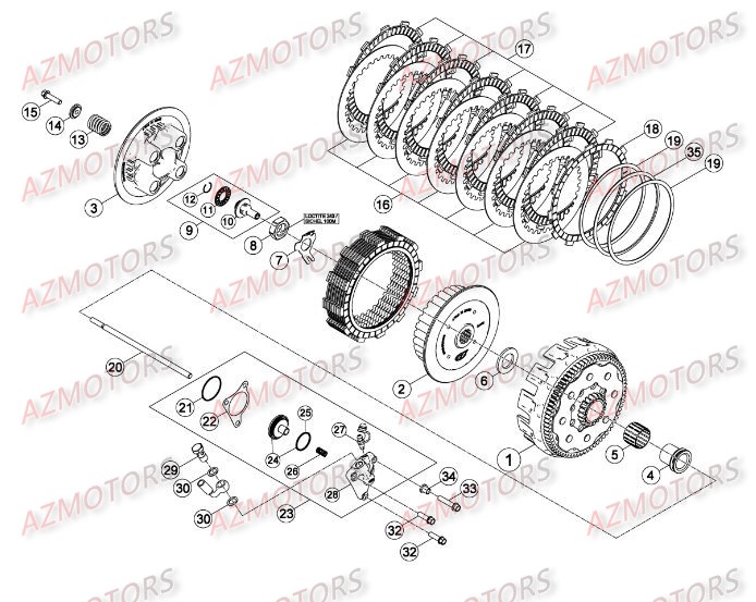 Transmission Principale   Embrayage AZMOTORS PiÃ¨ces BETA RR RACING 4T 498 - [2014]