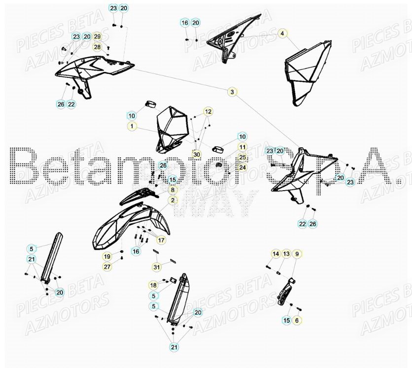 Carenage Avant AZMOTORS PiÃ¨ces RR 125 2T - 2019