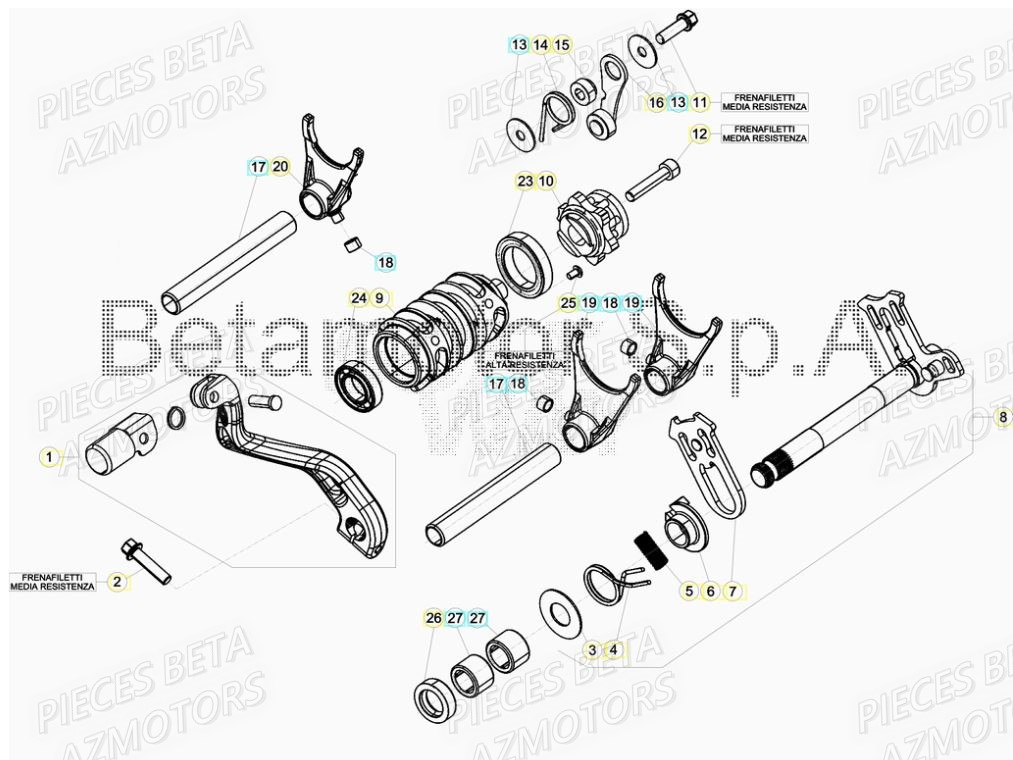 Selecteur De Vitesses AZMOTORS PiÃ¨ces RR 125 2T - 2019