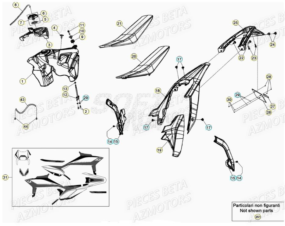 Carenage Arriere AZMOTORS PiÃ¨ces RR 125 2T - 2020