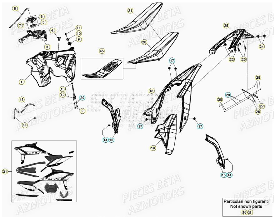 Carenage Arriere AZMOTORS PiÃ¨ces RR 125 2T - 2021