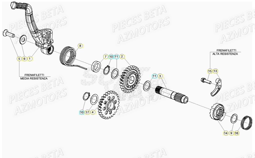 Kick Starter AZMOTORS PiÃ¨ces RR 125 2T - 2022