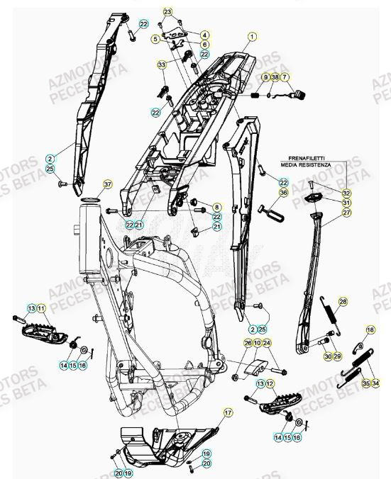 Accessoires Du Chassis AZMOTORS PiÃ¨ces RR 125 2T - 2023