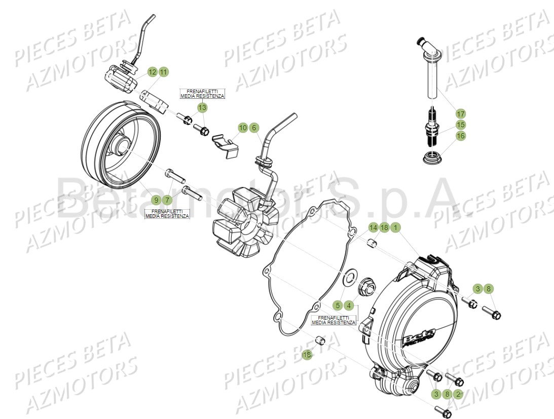 Allumage AZMOTORS PiÃ¨ces Beta RR 125 2T - 2018