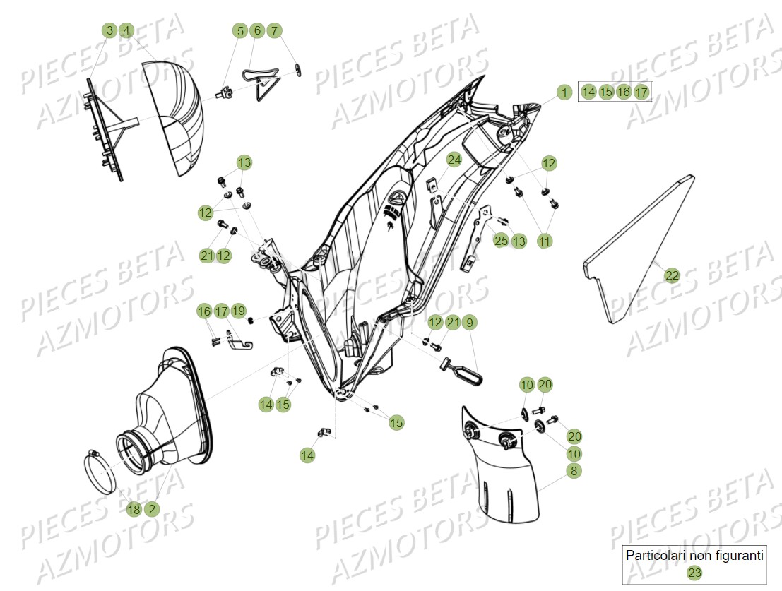 Filtre A Air AZMOTORS PiÃ¨ces Beta RR 125 2T - 2018