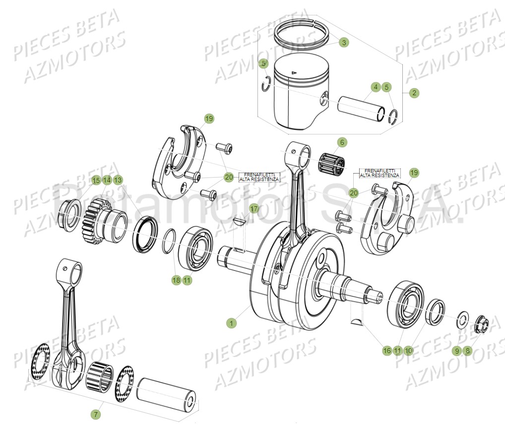 Vilebrequin AZMOTORS PiÃ¨ces Beta RR 125 2T - 2018