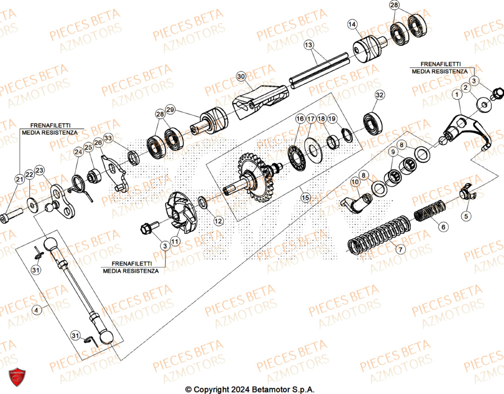 Refroidissement AZMOTORS PiÃ¨ces Beta RR 125 2T X-PRO - 2025