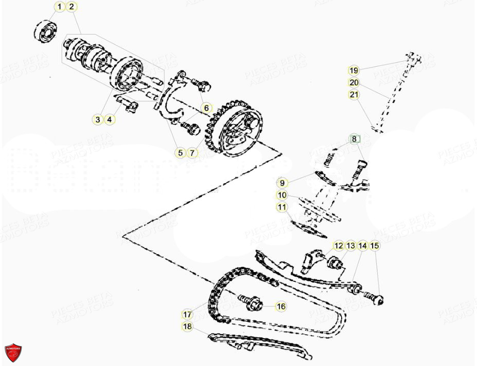 Cylindre Culasse Distribution AZMOTORS PiÃ¨ces Beta ENDURO RR 125 4T LC - 2019