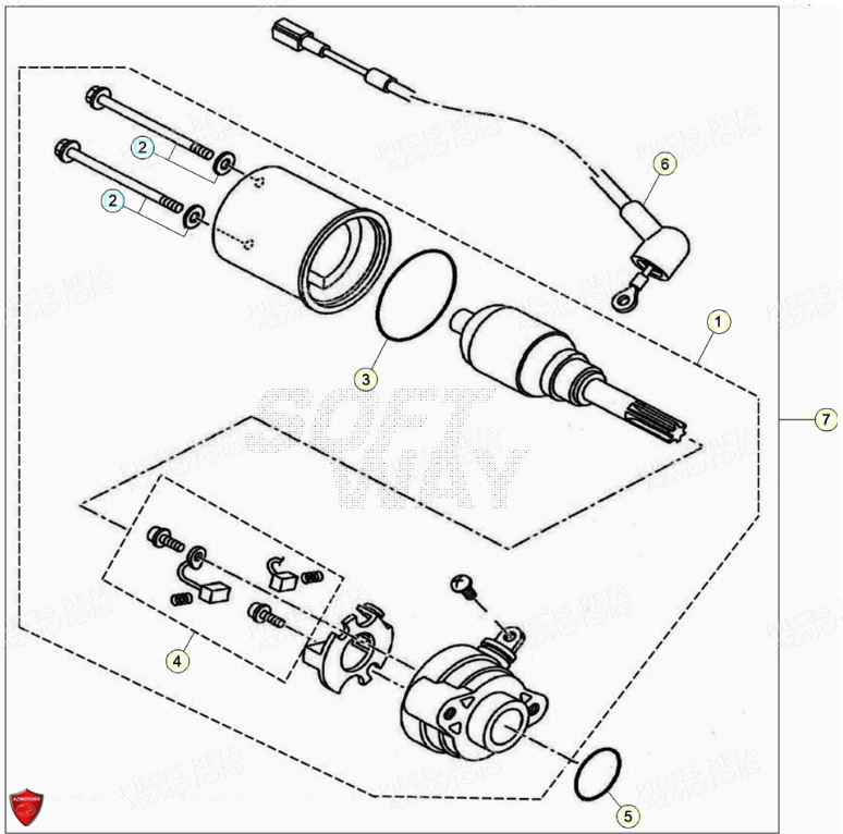 Demarreur AZMOTORS PiÃ¨ces Beta ENDURO RR 125 4T LC - 2019