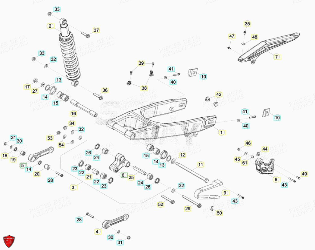 Fouche Arriere Suspension Arriere AZMOTORS PiÃ¨ces Beta ENDURO RR 125 4T LC - 2019