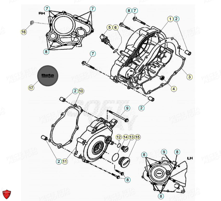 Carter D Embrayage AZMOTORS PiÃ¨ces Beta ENDURO RR 125 4T LC - 2020