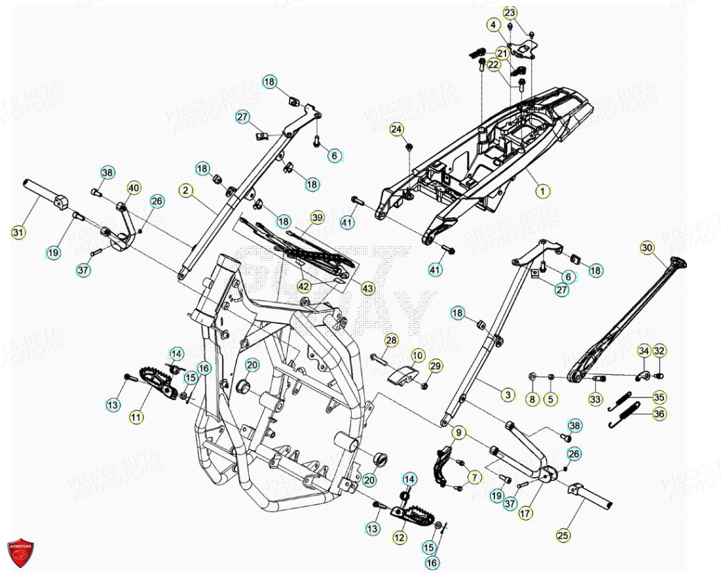 Accessoires Du Chassis AZMOTORS PiÃ¨ces Beta ENDURO RR 125 4T LC - 2021-2022