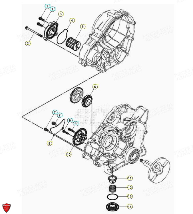 Pompe A Huile Filtre A Huile AZMOTORS PiÃ¨ces Beta ENDURO RR 125 4T LC - 2021-2022