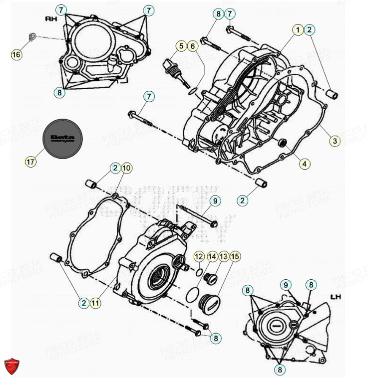 Carter D Embrayage AZMOTORS PiÃ¨ces Beta ENDURO RR 125 4T R LC - 2019