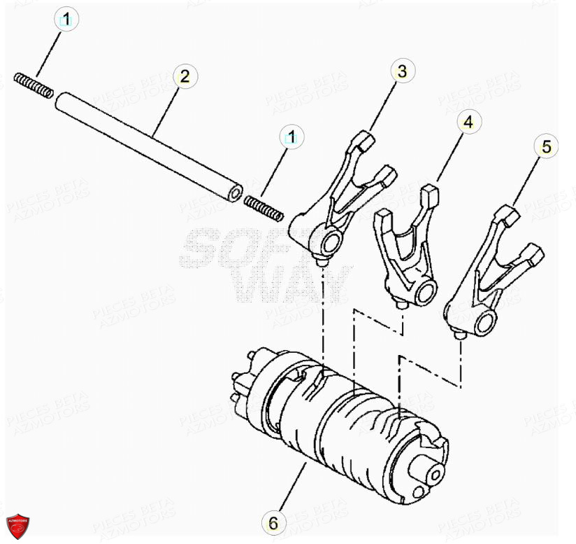 Commande Boite A Vitesses AZMOTORS PiÃ¨ces Beta ENDURO RR 125 4T R LC - 2019