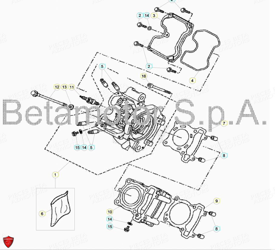Cylindre Culasse Bougie AZMOTORS PiÃ¨ces Beta ENDURO RR 125 4T R LC - 2019