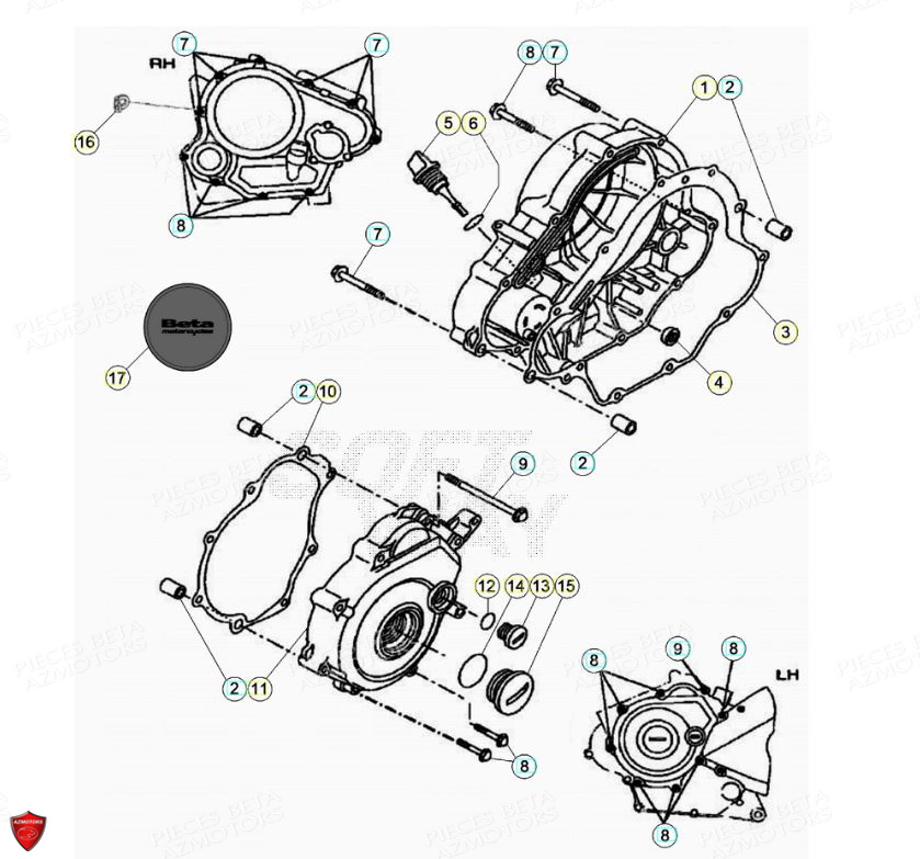 Carter D Embrayage AZMOTORS PiÃ¨ces Beta ENDURO RR 125 4T R LC - 2020