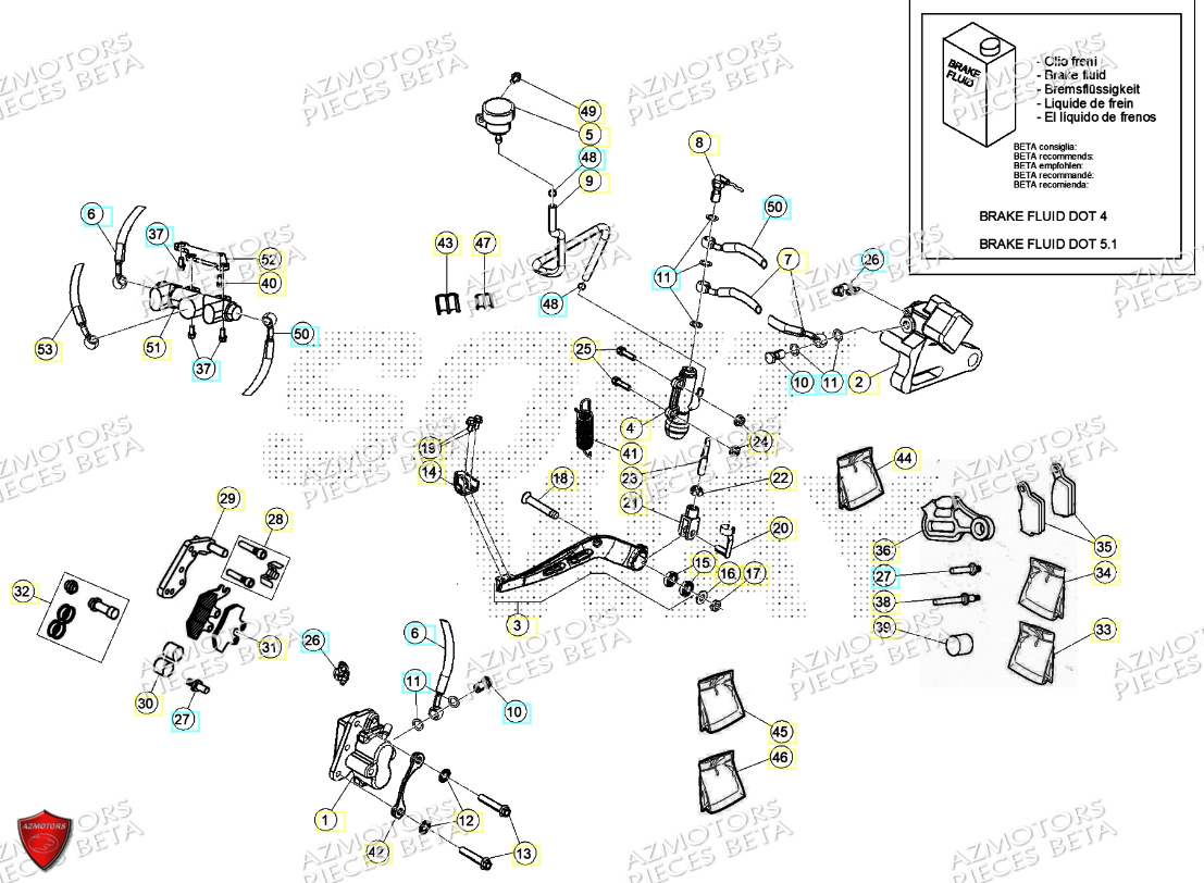 Freins AZMOTORS PiÃ¨ces Beta ENDURO RR 125 4T T 2023