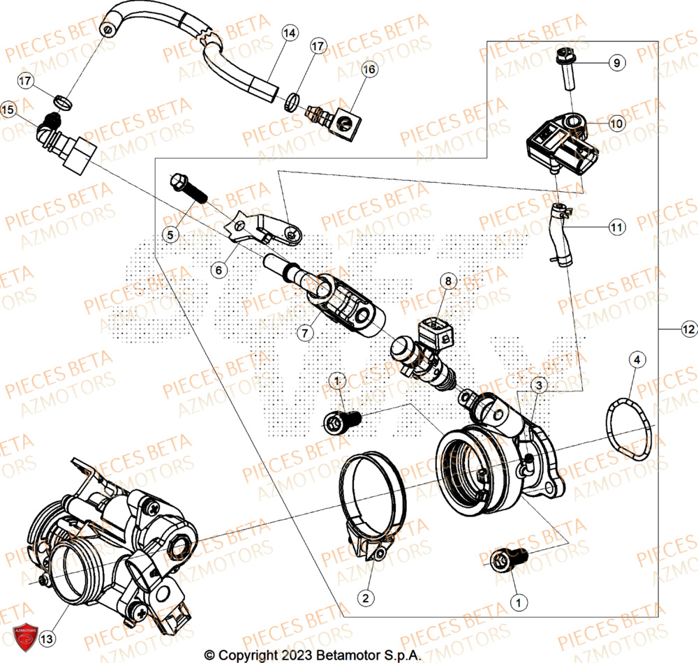 Injection AZMOTORS PiÃ¨ces Beta ENDURO RR 125 4T T 2024