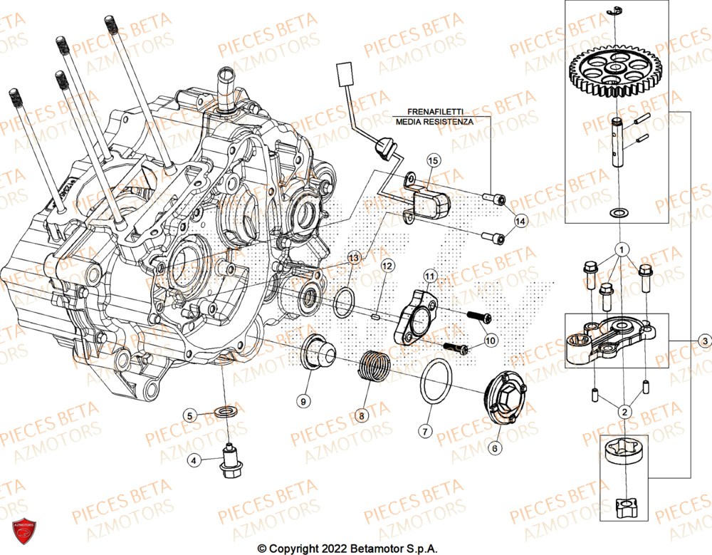 Pompe A Huile AZMOTORS PiÃ¨ces Beta ENDURO RR 125 4T T 2025