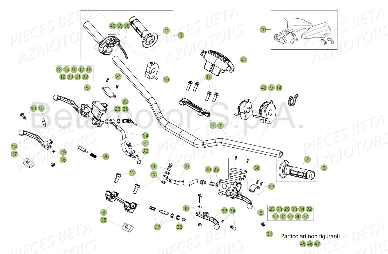Commandes Guidon AZMOTORS PiÃ¨ces RR 125 RACING 2T - 2019