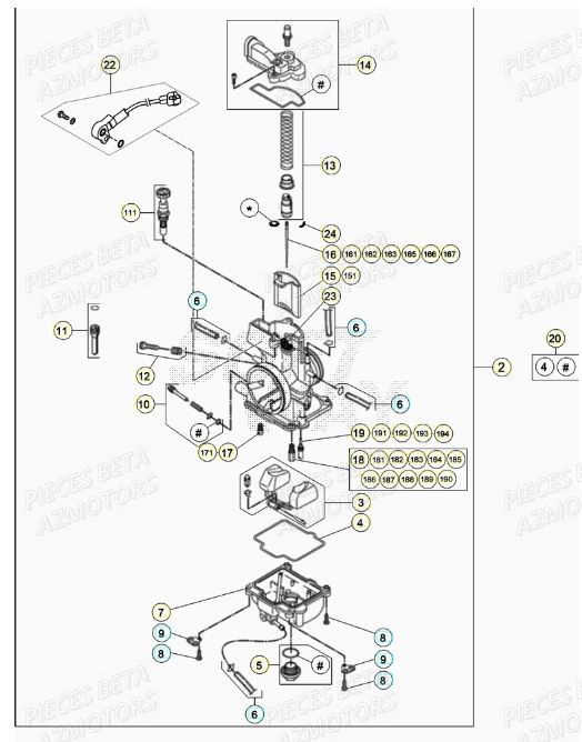 Carburateur AZMOTORS PiÃ¨ces RR 125 RACING 2T - 2020