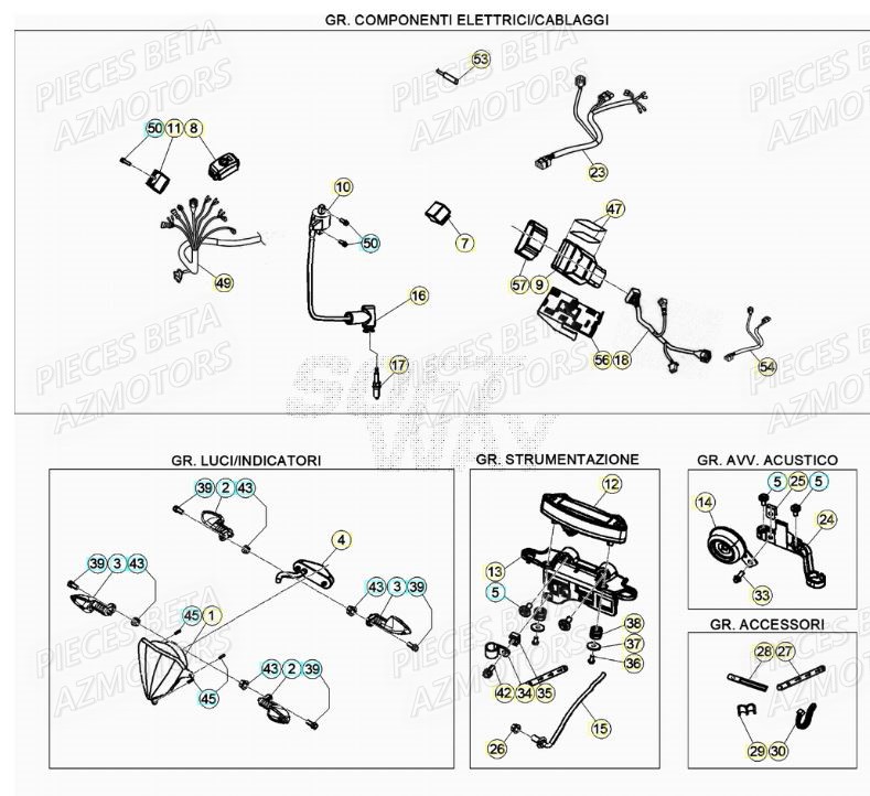 Equipement Electrique AZMOTORS PiÃ¨ces RR 125 RACING 2T - 2020