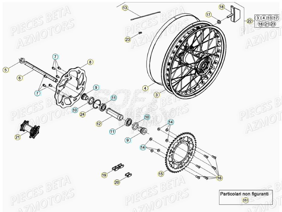 Roue Arriere AZMOTORS PiÃ¨ces RR 125 RACING 2T - 2020