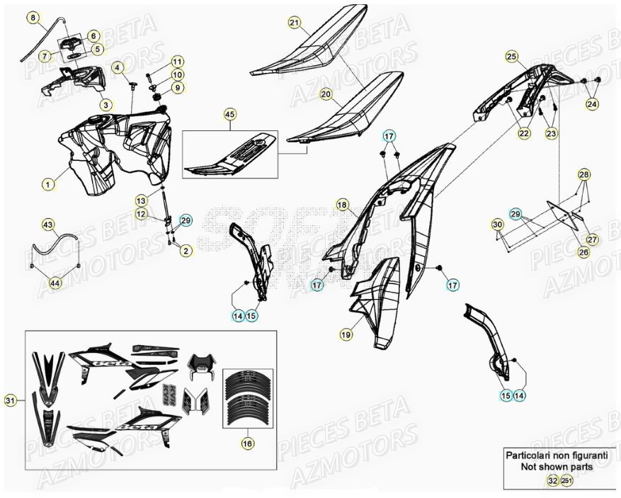 Carenage Arriere AZMOTORS PiÃ¨ces RR 125 RACING 2T - 2021