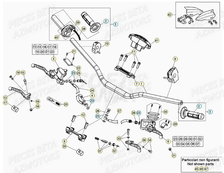 Guidon AZMOTORS PiÃ¨ces RR 125 RACING 2T - 2022