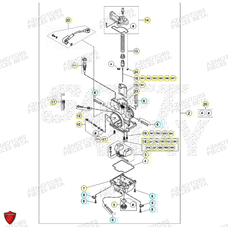 Carburateur AZMOTORS PiÃ¨ces Beta RR 125 2T RACING - 2024