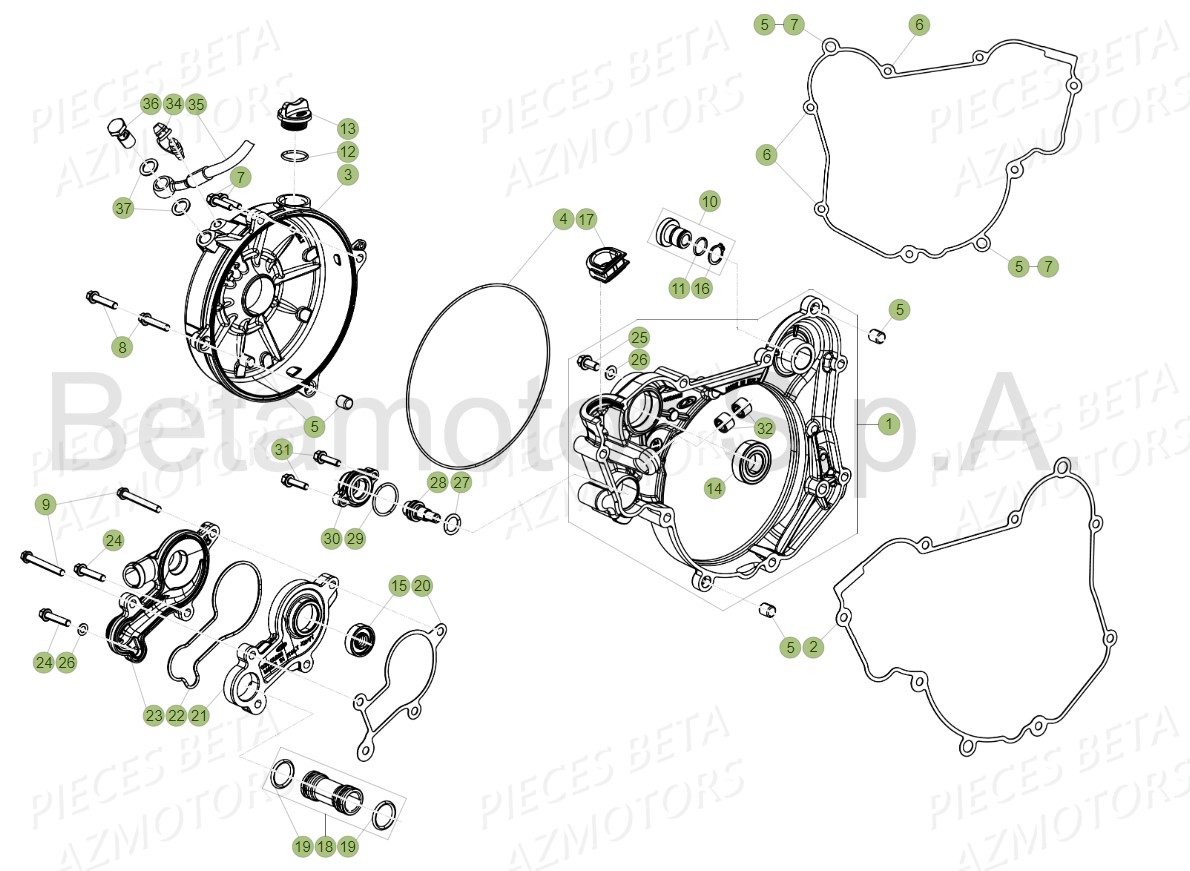 Couvercle Embrayage AZMOTORS Pieces Beta RR 200 2T - 2019