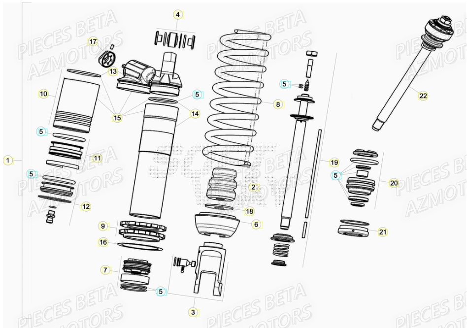 Amortisseur AZMOTORS Pieces Beta RR 200 2T - 2020