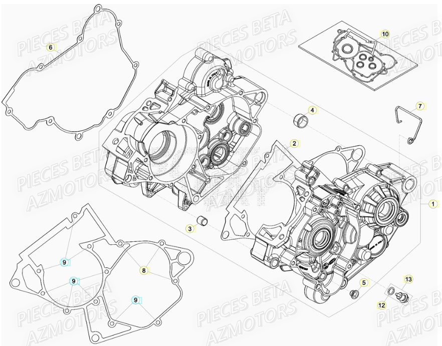 Carter Moteur AZMOTORS Pieces Beta RR 200 2T - 2020
