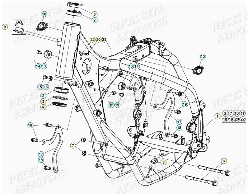 Chassis AZMOTORS Pieces Beta RR 200 2T - 2020