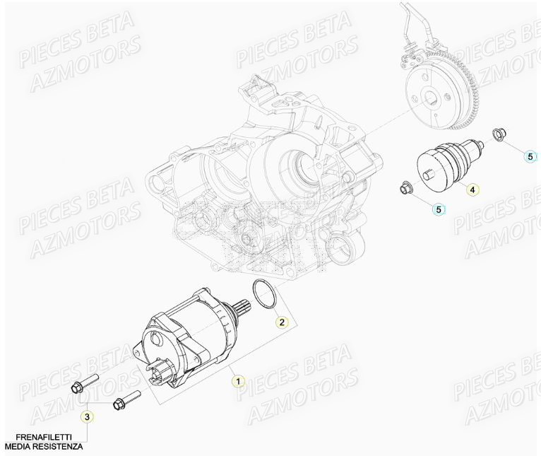Demarreur AZMOTORS Pieces Beta RR 200 2T - 2020