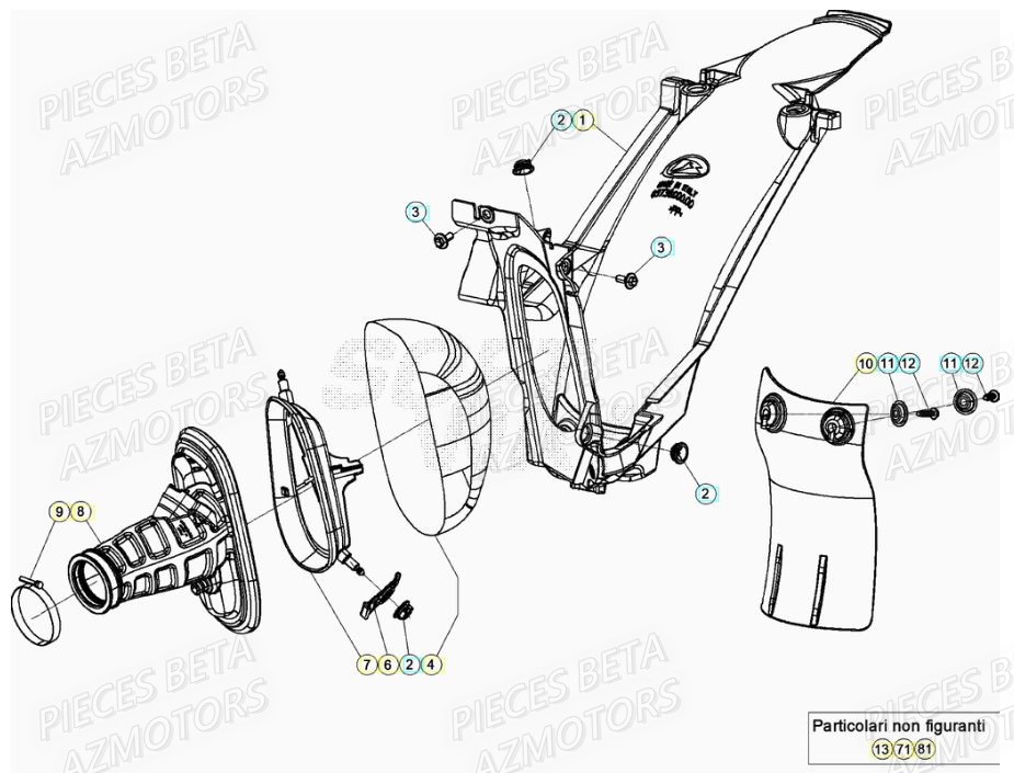 Filtre A Air AZMOTORS Pieces Beta RR 200 2T - 2020