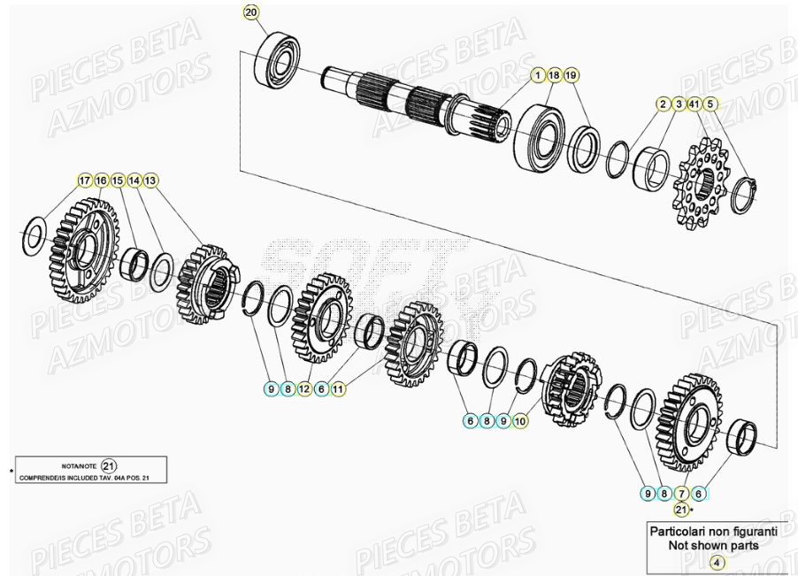 Transmission AZMOTORS Pieces Beta RR 200 2T - 2020