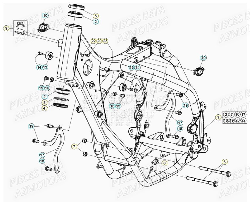 Chassis AZMOTORS Pieces Beta RR 200 2T - 2021