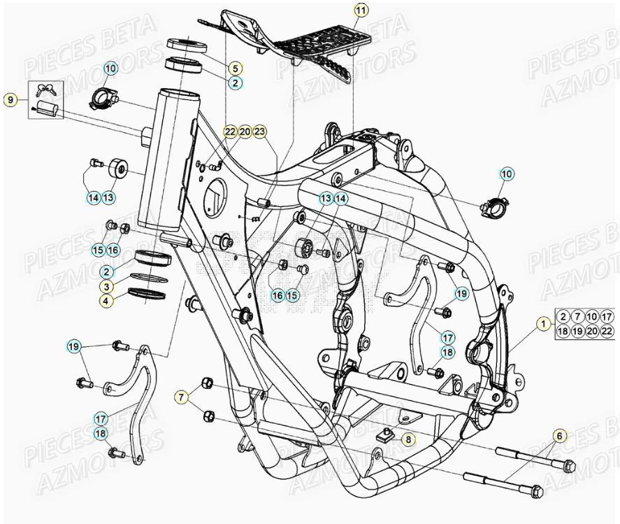 Chassis AZMOTORS Pieces Beta RR 200 2T - 2022