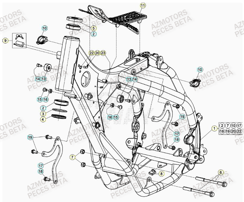 Chassis AZMOTORS Pieces Beta RR 200 2T - 2023