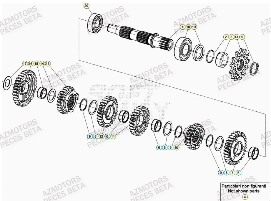 Transmission AZMOTORS Pieces Beta RR 200 2T - 2023