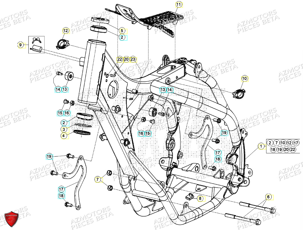 Chassis AZMOTORS Pieces Beta RR 200 2T - 2024