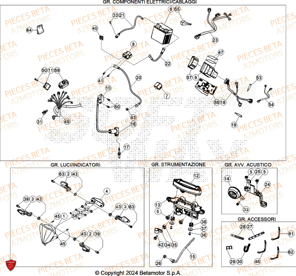 Equipement Electrique AZMOTORS PiÃ¨ces RR 200 RACE 2T - 2025