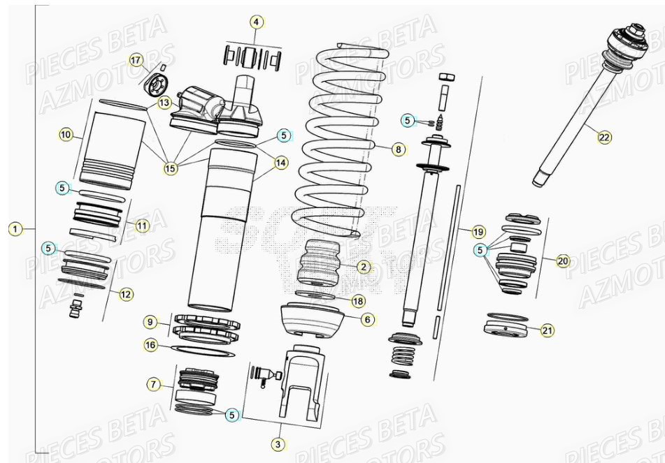 Amortisseur AZMOTORS PiÃ¨ces RR 200 RACING 2T - 2021