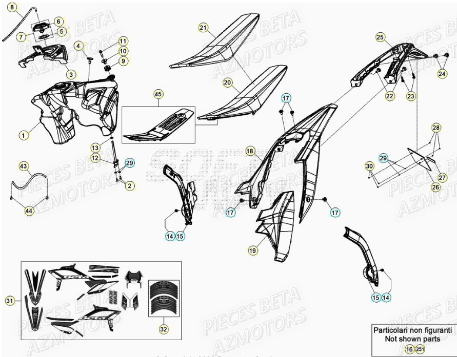 Carenage Arriere AZMOTORS PiÃ¨ces RR 200 RACING 2T - 2021