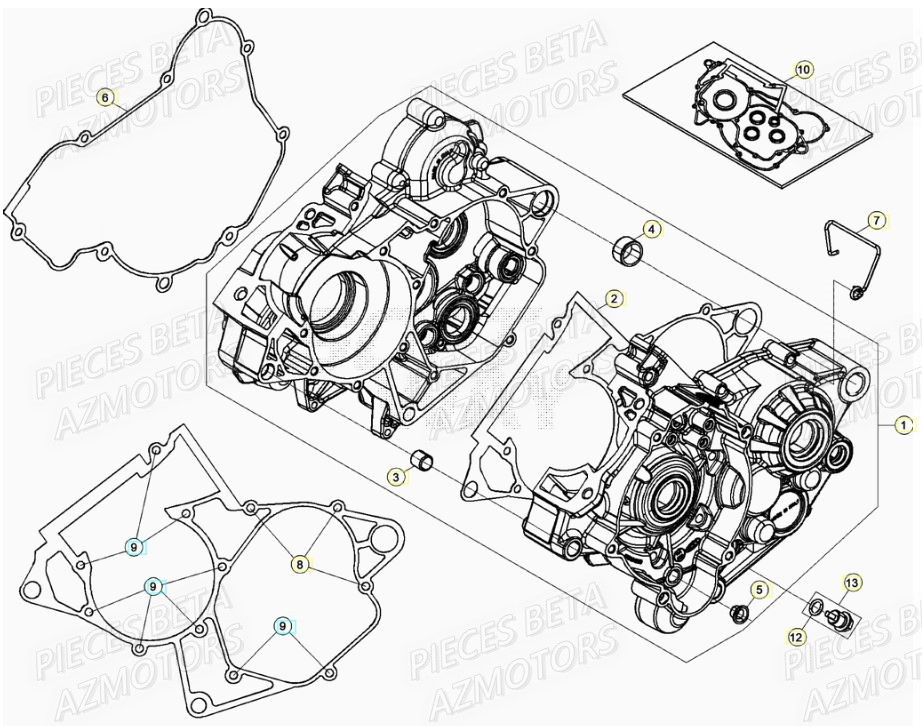 Carter Moteur AZMOTORS PiÃ¨ces RR 200 RACING 2T - 2021